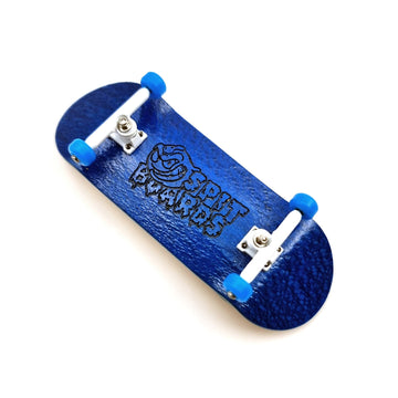 34mm Fingerboard Complete Wood Pro Set-Up (Pre-Assembled, 5-Layers), Pro Trucks, CNC Bearing Wheels, Foam Grip Tape, (Deck: Blue, Trucks: White, Wheels: Light-Blue) 34 mm Pro Fingerboard SPITBOARDS